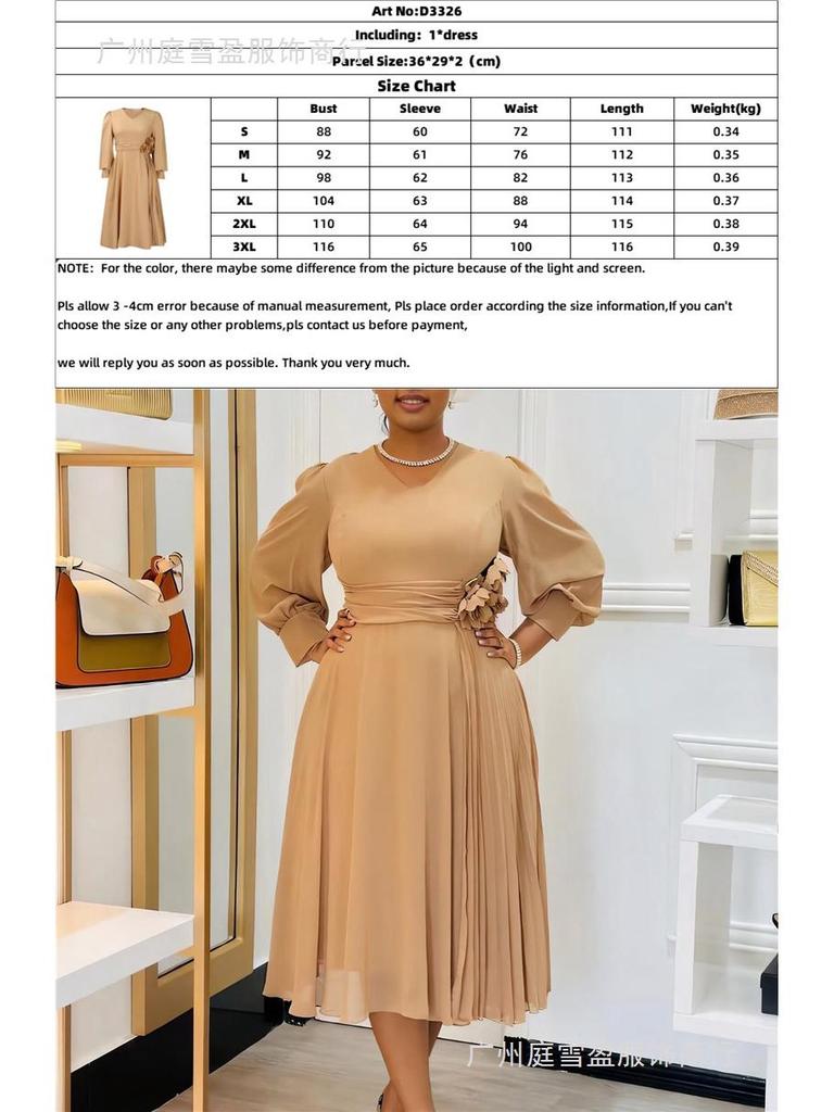 Elegant Solid Color Plus Size A-line Skirt with Fashionable Spring European & American Style
