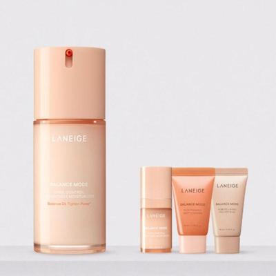 Balance Mode Feuchtigkeitscreme 80ml Tägliche Feuchtigkeitspflege für das Gesicht + Kostenlose Feuchtigkeitscreme 7ml, Peeling-Maske 10ml & Reinigungsmittel 10ml Geschenkset
