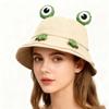 New Cute Frog-Shaped Cartoon Frog Bucket Hat Big Eyes Pattern Foldable Panama Fishing Cap Funny Cotton Basin Hats Summer