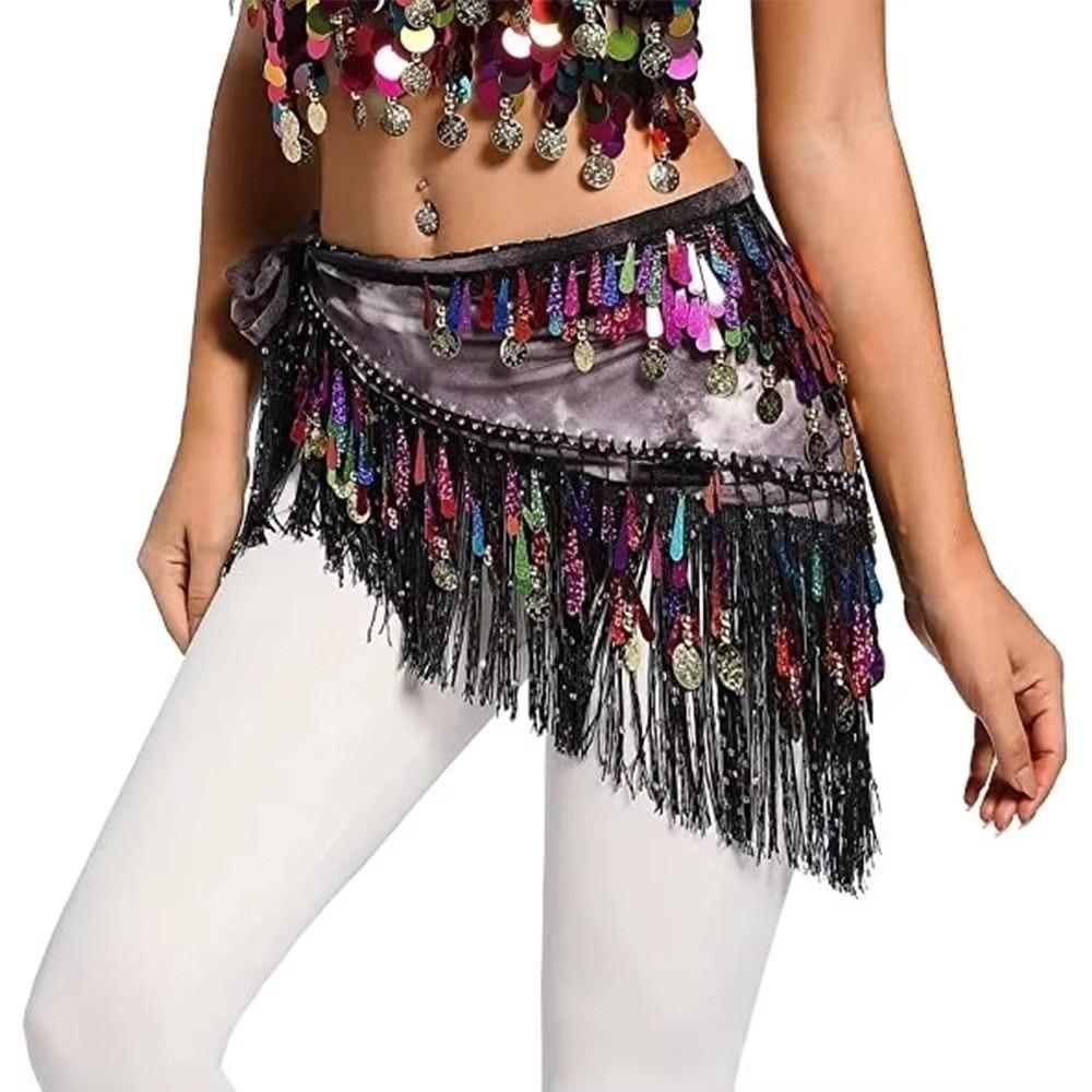 Long Tassel Belly Dance Waist Chain Hollow Belly Dance Hip Scarf Dancer Accessories