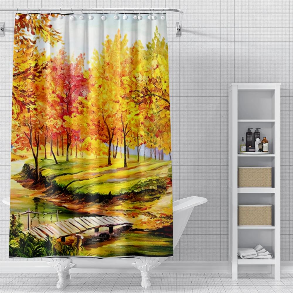 Domowe zasłony prysznicowe do łazienki Krajobraz zwierzęta wodoodporna tkanina zasłony łazienkowe nowoczesna zasłona prysznicowa 180x200 240x200