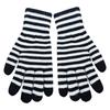 Winter Gloves for Men Women Mobile Phone Touch Black White Stripe Warm Gloves Soft Knit Gloves Elastic Cuff
