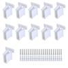 11Pieces Wire Shelf End Brackets White Sturdy Stainless Steel Closet Supports for Secure Wall Mounted Installation