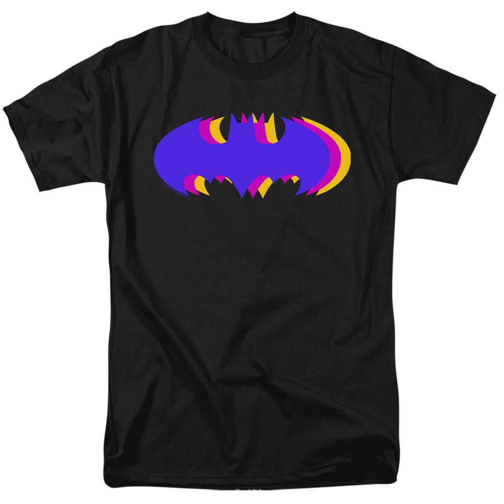 

26 Batman Tri Color Bat Symbol T Shirt Licensed Comic Book Tee Black Unisex T-Shirt L