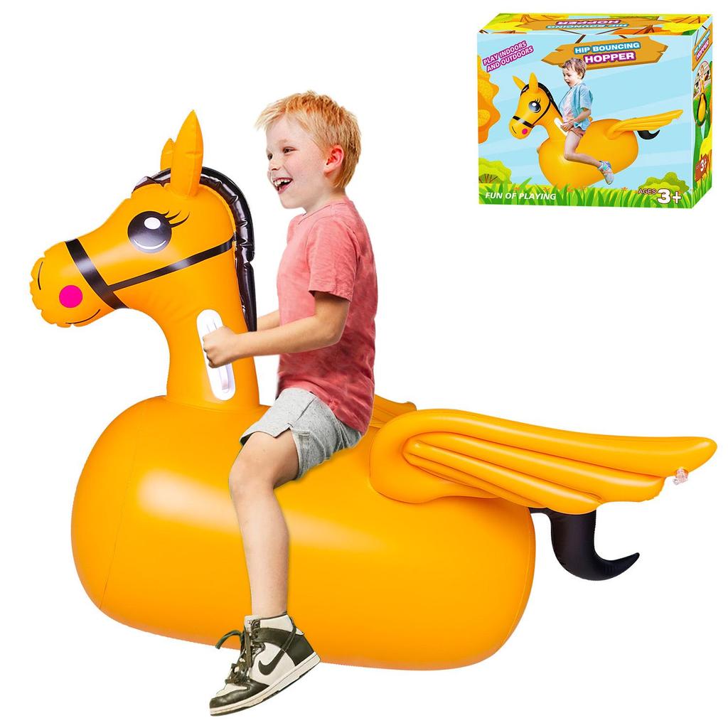 Children's Inflatable Unicorn Bouncing Horse Toy for Outdoor Play