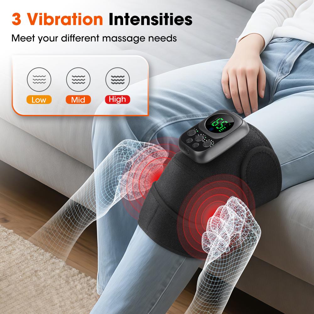 Multi Functional Knee Joint Massager Wireless Phone APP Control Heating Vibration Knee Elbow Pad with EMS Microcurrent Massage