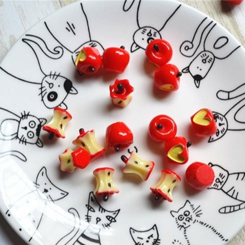 Stylish Red Apples Core Shaped Resin Jewelry Piece Accessories Perfect for Daily Wear, Parties, or as a Romance Gift