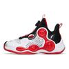 Anta Scarpe da Basket Performance Asimmetriche Antiscivolo Ammortizzanti Durevoli Mid-Top per Bambini Sneaker per Bambini Bianco Nero Rosso 312221102-2