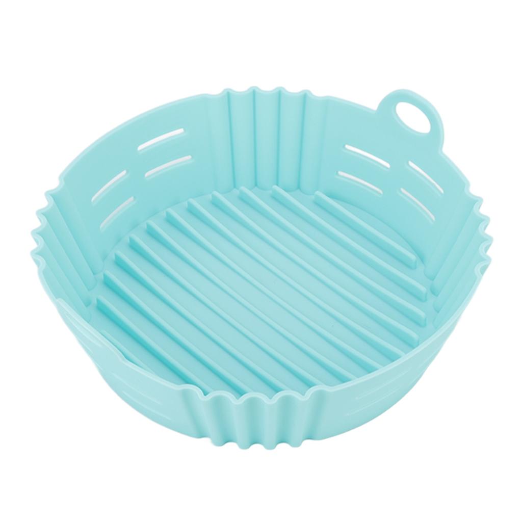Fritteuse Silikon Einlage Hitzebeständig Elastisch Waschbar Lebensmittelqualität Wiederverwendbar Fritteusenkorb zum Kochen Blau