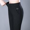 Neue Damen High Waist Stretch Jeans - Elastische, Gestreifte, Schlankmachende Gerade Hosen für den Frühling