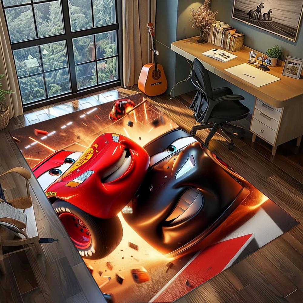 Movie Piston Cup Lightning McQueen Track Rug Carpet Large Area Rug Non Slip Washable Floor Mat Gamer Room Bedroom Home Decor