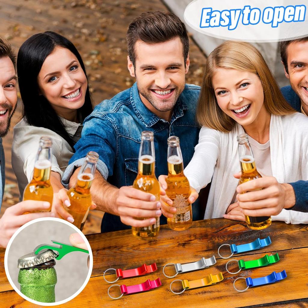 20Pcs Portable Beer Bottle Openers Aluminum Bottle Openers Keychain Bottle Opener Soda Beverage Bottle Opener for Party Wedding