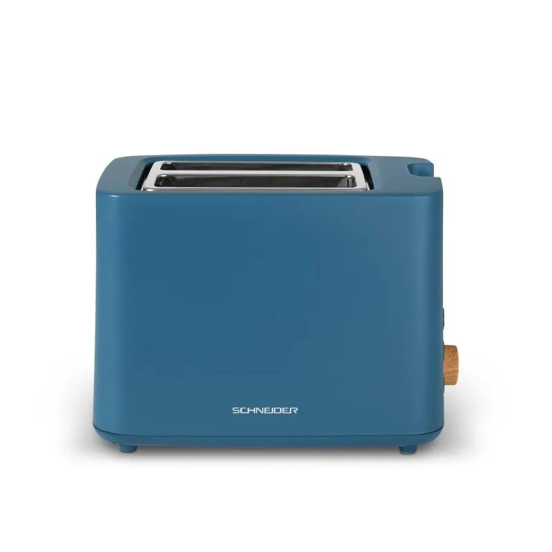 Schneider - Scton2bl - Bleu Pétrole - Grille-pain 2 Fentes Fjord - 6 Niveaux - 870 W