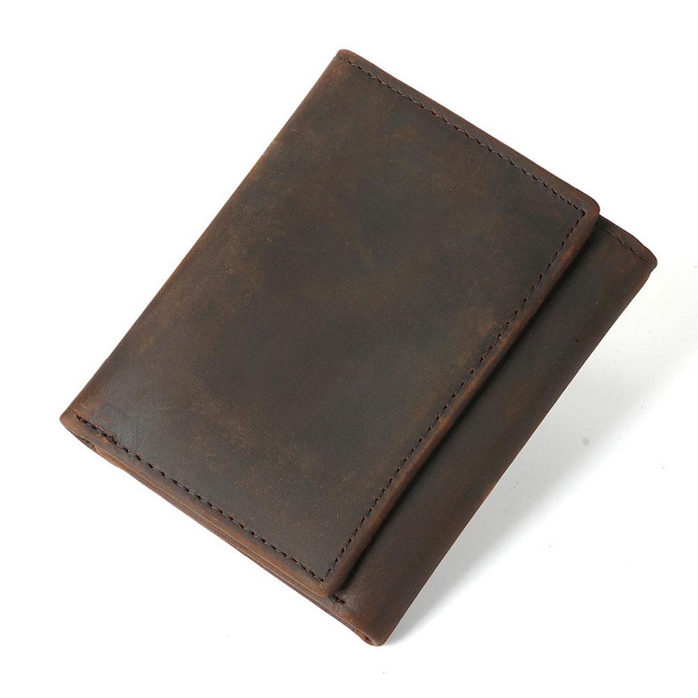 Genuine Leather Trifold Wallet for Men Casual High Quality Trifold Leather Wallet Cardholder Purse Cartera Hombre Men Wallet