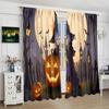 2 Pieces - Halloween - Printed Curtain - Polyester Material - Suitable for Bedroom, Living Room, Study Private Curtain