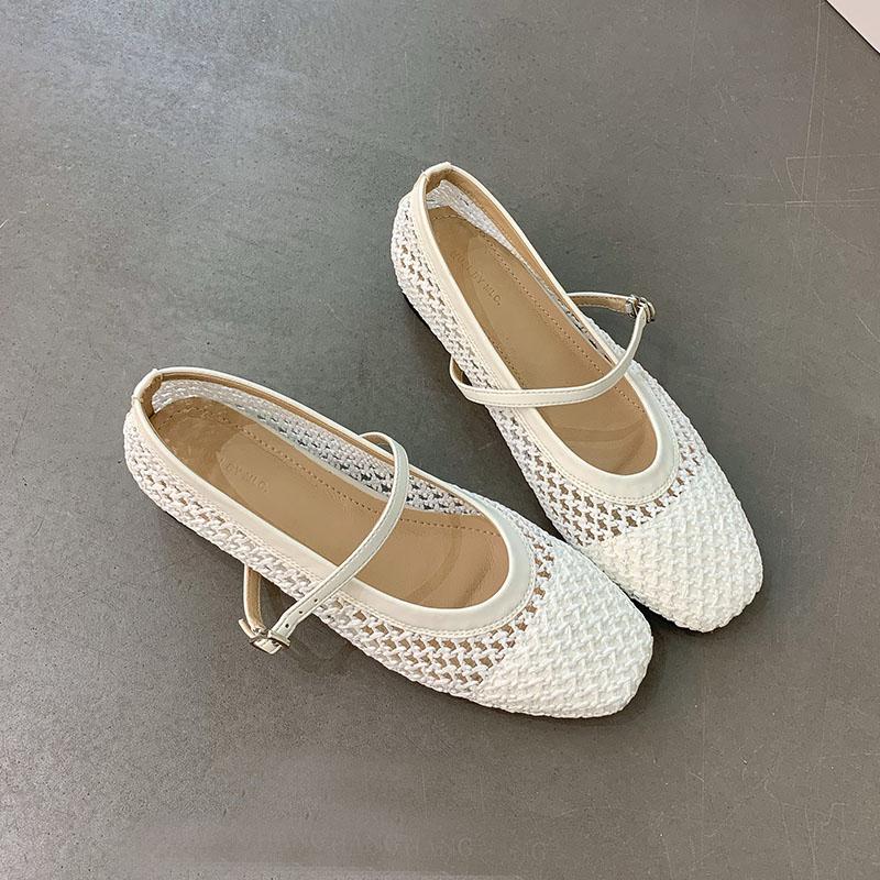 

Мода Мода Ремешок с пряжкой Женские балетки Мэри Джейн с обувью на танкетке Женская обувь с мелким вырезом Женские балетки Новинка 2025 35 белый