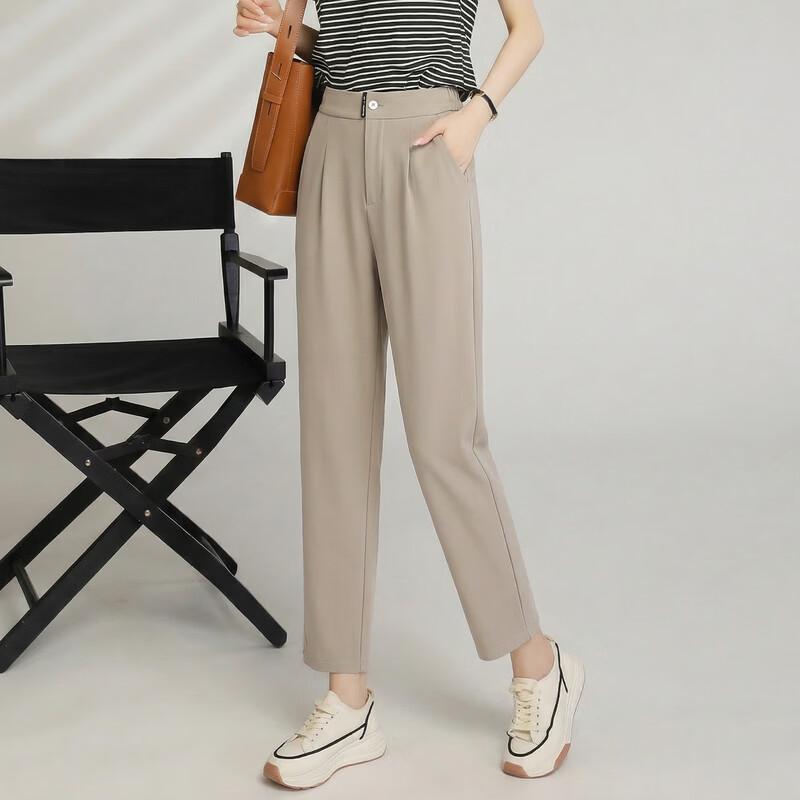 LANGSHA Women's High-Waist Straight-Leg Casual Pants