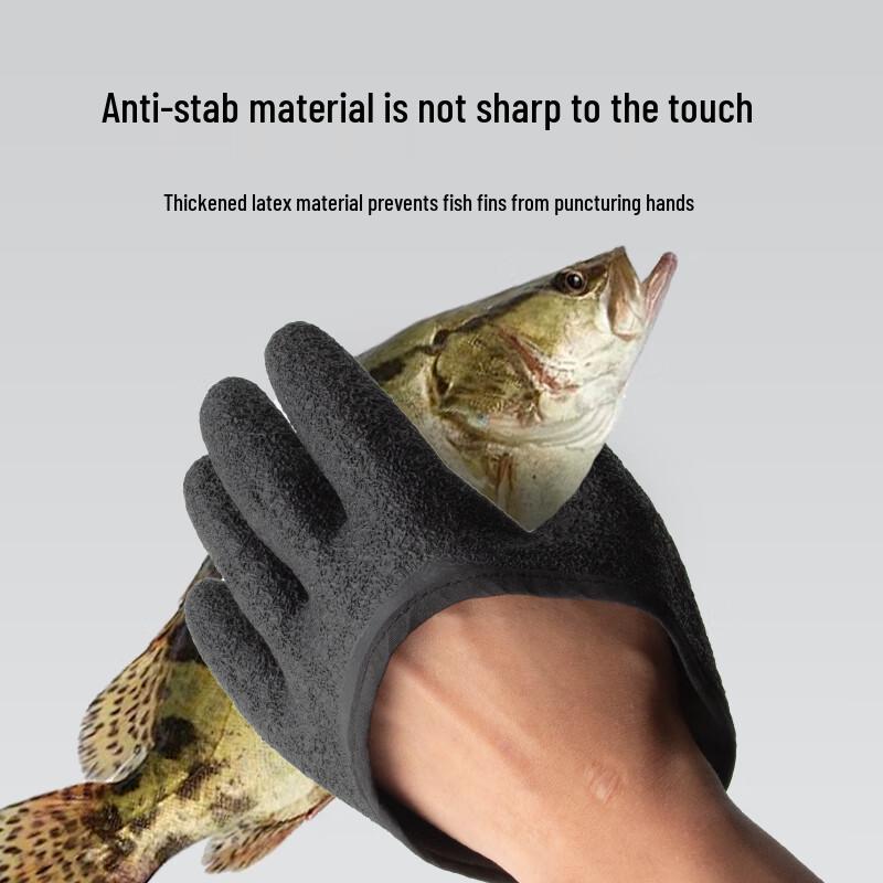 Fishing Anti-Puncture Gripper Gloves & Lanyard