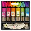 KURASHI Thai Incense Sticks, Incense Cones, Pagoda Incense, Triangular Incense, Set of 6, with Incense Holder