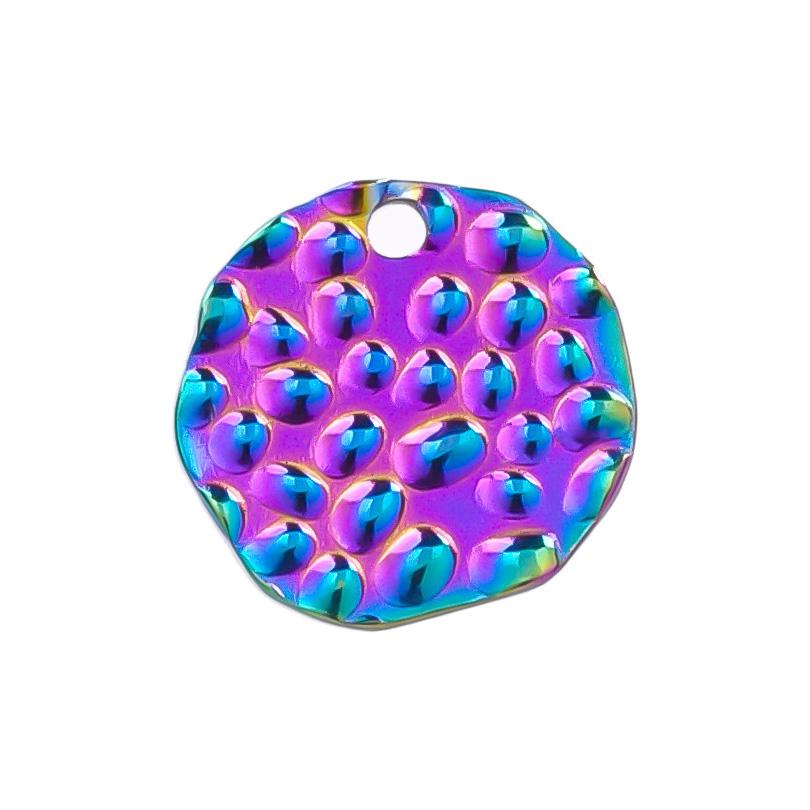 Personality Rainbow Irregular Round Heart Oval Stainless Steel Charm For Jewelry Making Bulk Supplies DIY Simple Earring Pendant