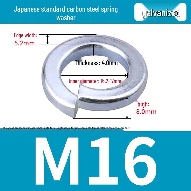 Stainless Steel & Blackened Carbon Steel Spring Washers (M1.6-M42) Elastic Open Washers