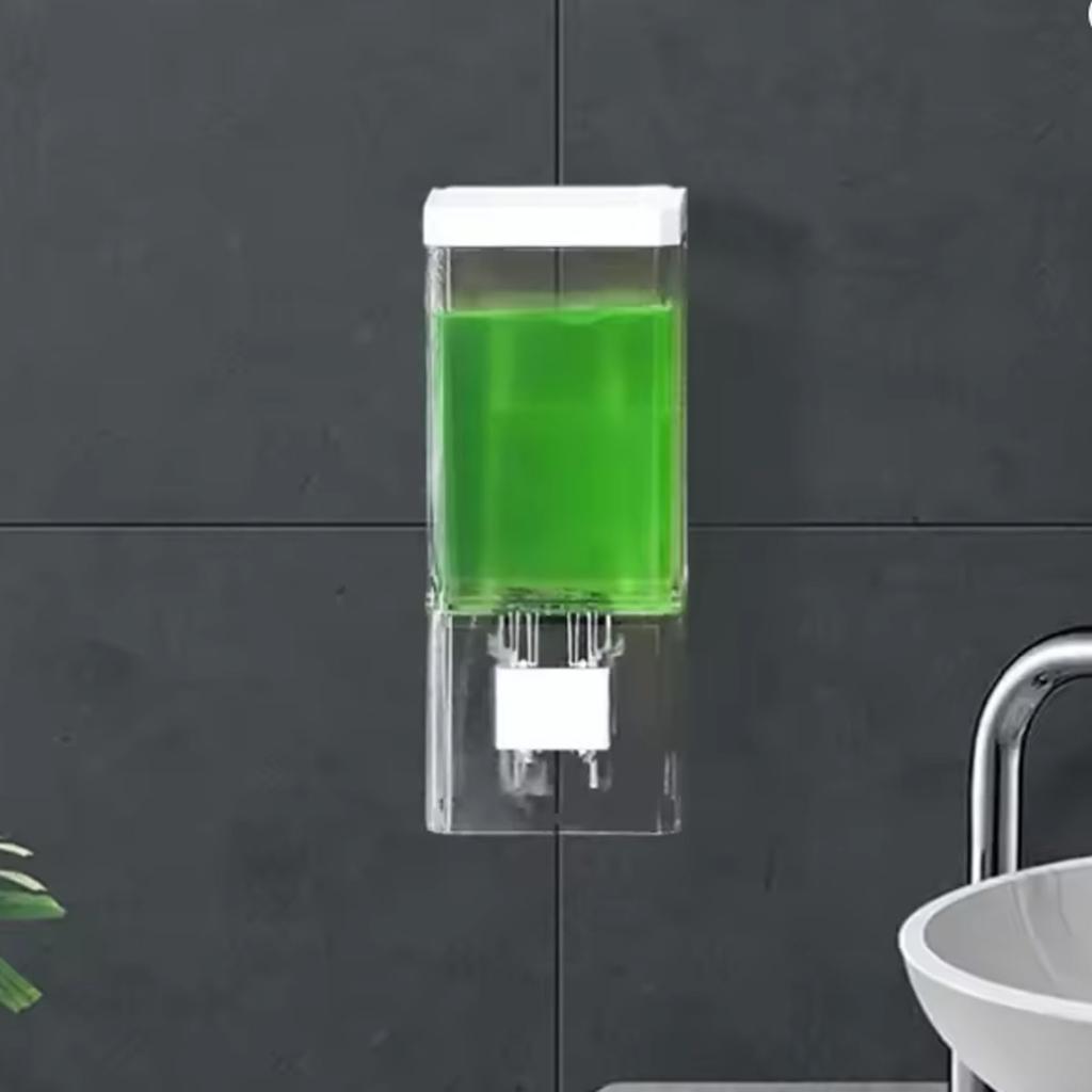 Non-punching Manual Press Soap Dispenser Wall Hanging Traceless Paste Disinfectant Bottle Bathroom Transparent Soap Dispenser
