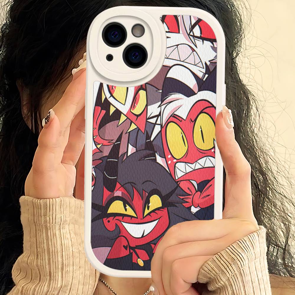 Cartoon H-Helluva Boss Phone Case For IPhone 16 15 14 13 12 11 Pro Max Plus Leather Cover