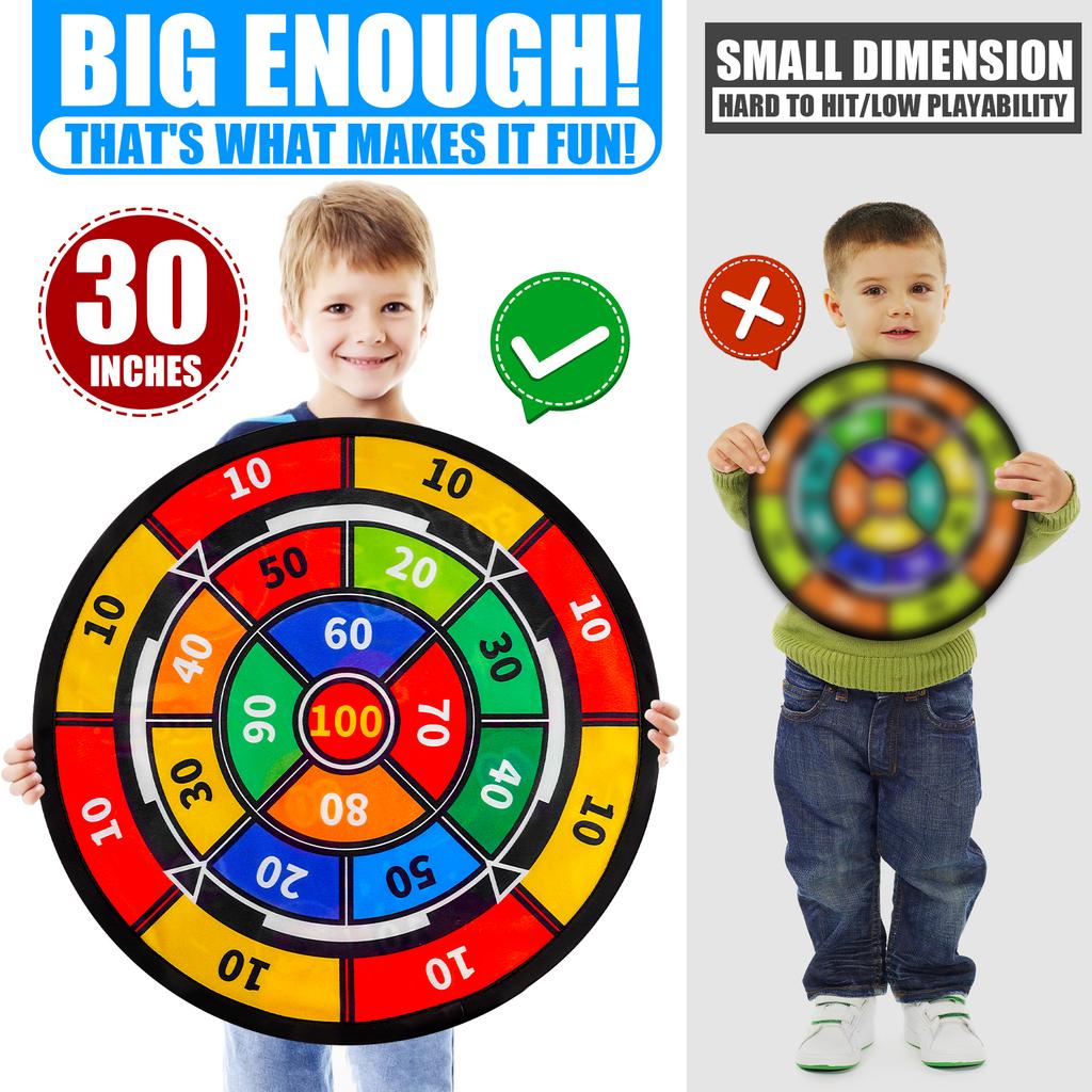 Children's double-sided dartboard featuring sticky balls and darts indoor/outdoor sports fun play party games playthings