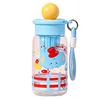 Water Cup with Soft Rubber Lanyard, Portable Leakproof Multi-Sealing Lid Water Bottle with Removable Tea Separator, Large Capacity Kids School Travel