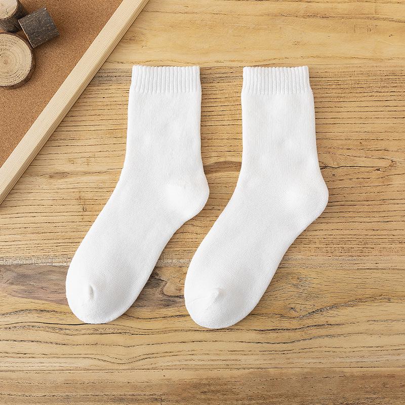 Terry Plus Velvet Women's Thick Mid-Calf Towel Socks - Warm Autumn/Winter Knee-Highs for Teens