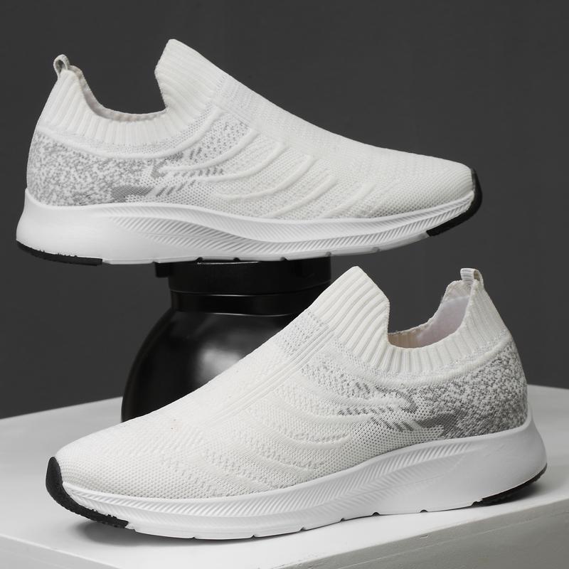 Fashion Lift Man Sneakers Summer Elevator Shoes Height Increase Shoes for Men Mesh Light Breathable 7CM Slip-on Casual Sport Shoes