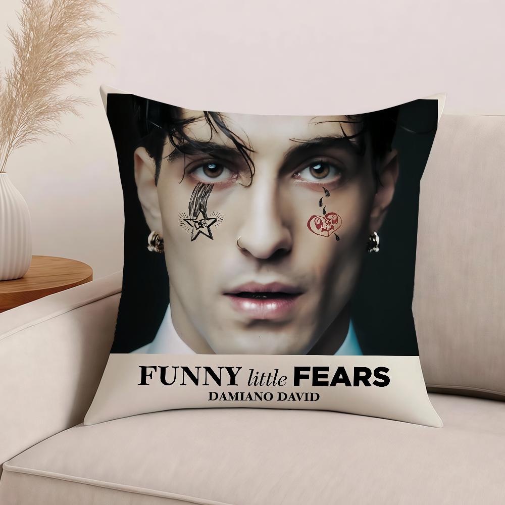 Singer Damiano David Funny Little Fears Pillow Case Office Cushions Suitable For Sofa Car Bedroom Decorative Cushion Cover