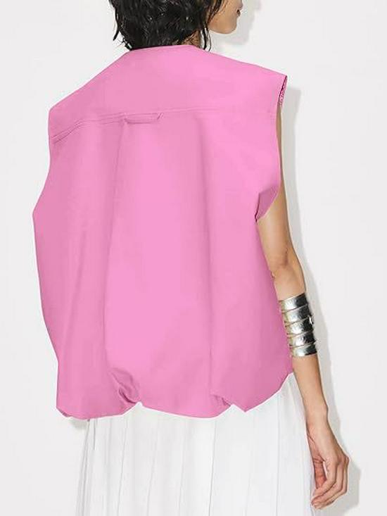 Vestă de damă fără mâneci, largă, cu buzunar și fermoar, 2024