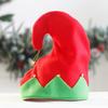 Christmas Elf Hat with Jingle Bells Red and Green with Red Zig Brim for Christmas Parties Dress Up Cosplay