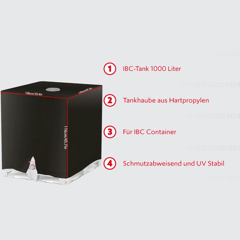 210D Waterproof Dust Cover Rainwater Tank Oxford Cloth UV Protection Cover Garden Box Cover IBC Container Sun Protection Cover