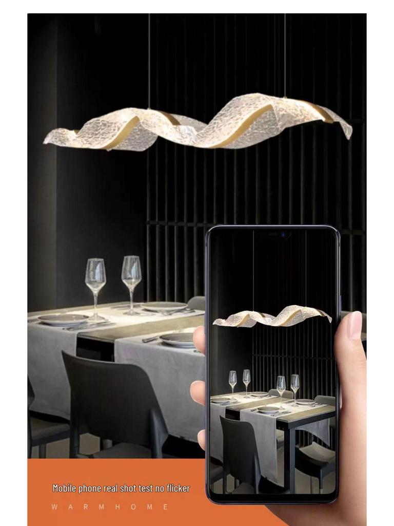 Full Spectrum Luxury Ribbon Chandelier - Modern Minimalist Design for Restaurants and Bars