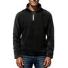 Men's Solid-color Casual Fleece And Pile Warm Jacket, Men's Stand-up Collar One-third Zipper Pullover Hoodie
