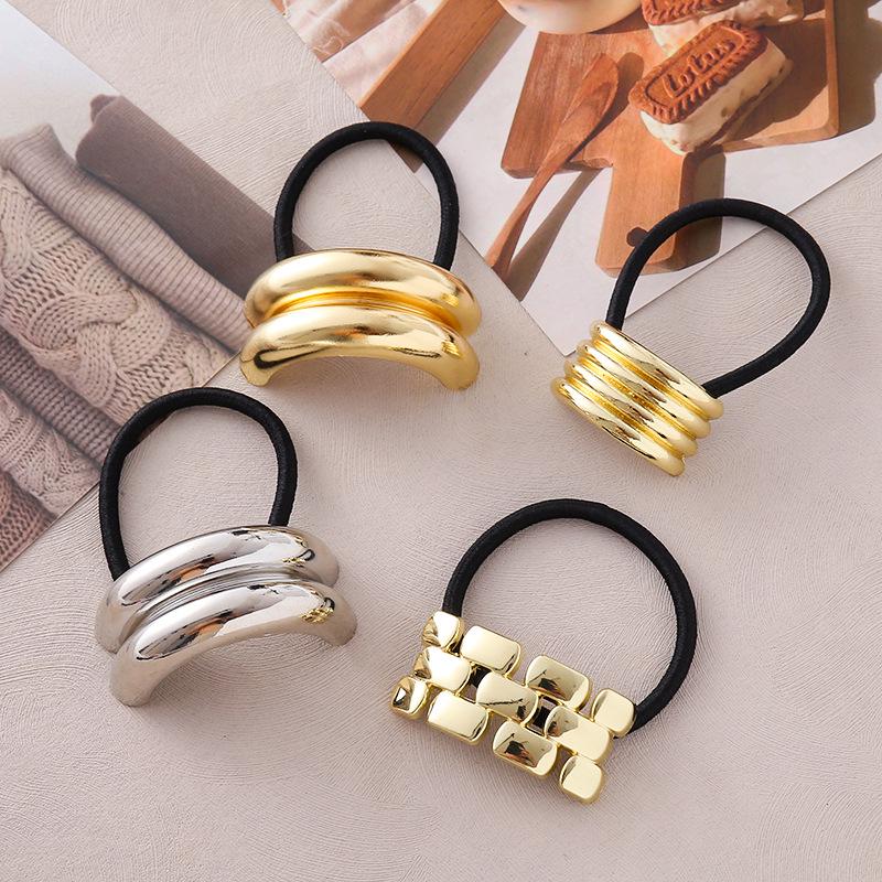 European American Punk Metal Hair Tie - Elastic Semicircular Round Tube Hair Ring