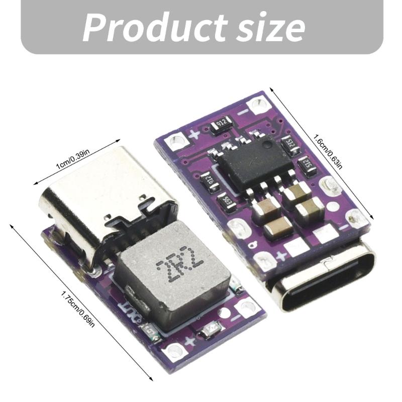 Hocheffizientes USB-C-Strommodul mit Doppelfunktion für 3,7V/4,2V 18650-Akku, 12W 2,4A Ausgang