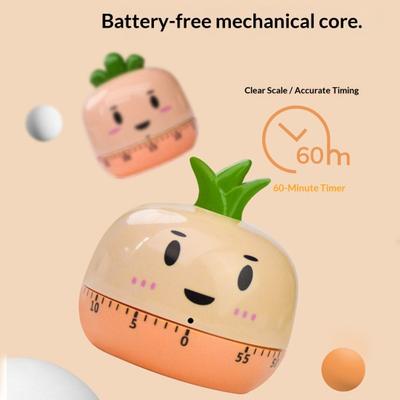 Mechanical Kitchen Timer Adjustable 0-60 Minutes Cartoon Animal Wind Up Manual Countdown Loud Alarm Reminder No Batteries Required Colorful Timer for