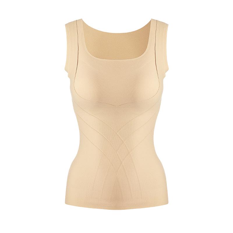 Women's Lifting Warm Vest: Slim Fit Sleeveless Base Layer with Heating, Chest Pads, and Abdomen Support for Autumn and Winter