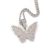 Sparkling Butterfly Zircon Necklace Unisex Hip Hop Style Jewelry