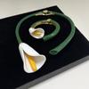 Glazing Flowers Jewelry Set Vintage Floral Enamel Bracelet Chic Calla Choker Necklace  Vacation