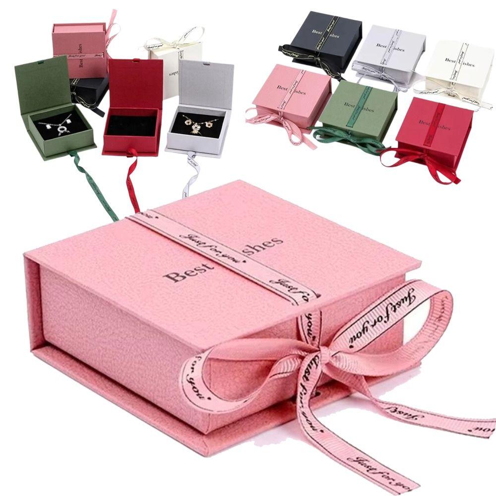 Paper Bowknot Ribbon Ring Earring Storage Case High-end Jewelry Packaging Case Jewelry Box