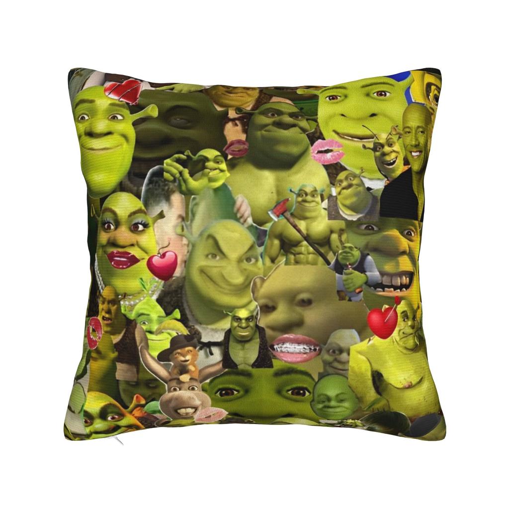 Funny Shreks Meme Pillowcases Merchandise Soft Cushion Cover Decor  Pillow Case Cover Seat Multi-Size
