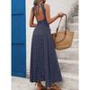 Women's Fashion Summer Spring Polka Dot Print Sleeveless O-Neck High Waist Casual Dresses