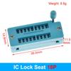 1/2/5pcs/lot 14 16 18 20 24 28 32 40 P Pin 2.54 MM Green DIP Universal ZIF IC Socket Test Solder Type IC lock seat zif socket