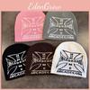Urban Cross Streetwear Letter Knitted Cap With Acrylic Material For Casual Style