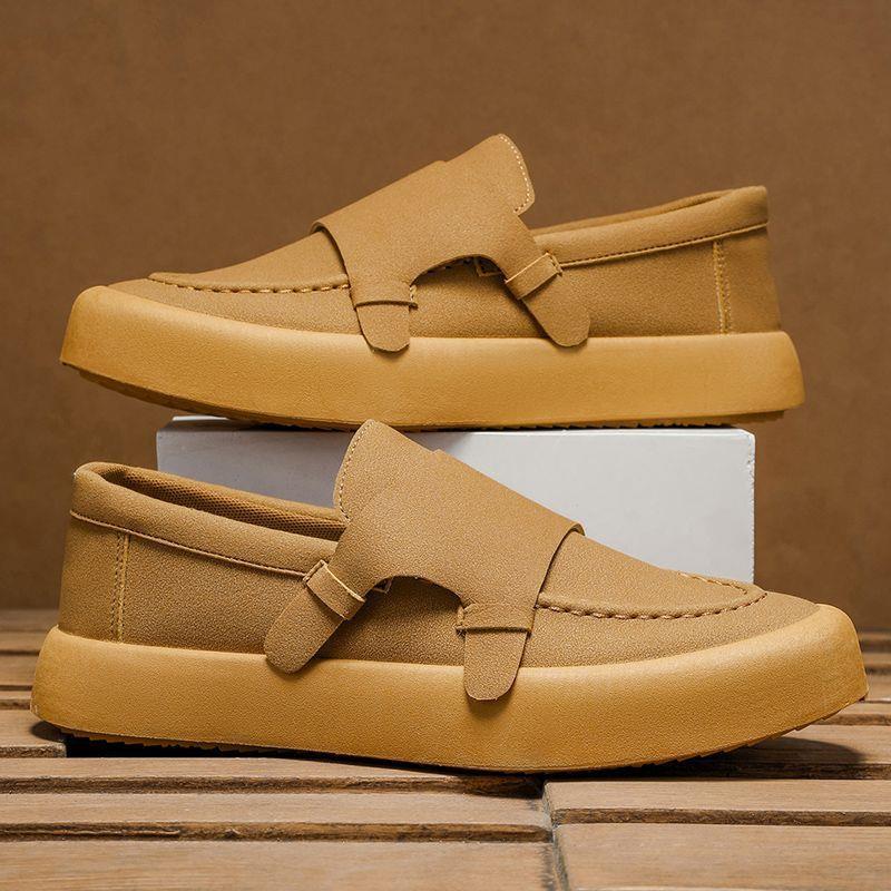 

Модная винтажная мужская замшевая кожаная обувь для платья, повседневная обувь на плоской подошве, удобная уличная мужская обувь для вождения, лоферы слипоны, zapatos de hombre 39 жёлтый