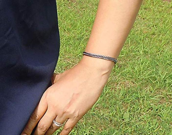 Pure Titanium Curb Chain Bracelet 5mm (17cm, Width) (Unisex) (TIT-3-B-17)